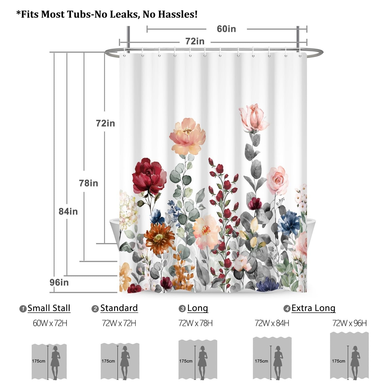 Custom Printed Bath Curtain — custom printed polyester bath curtain detail view