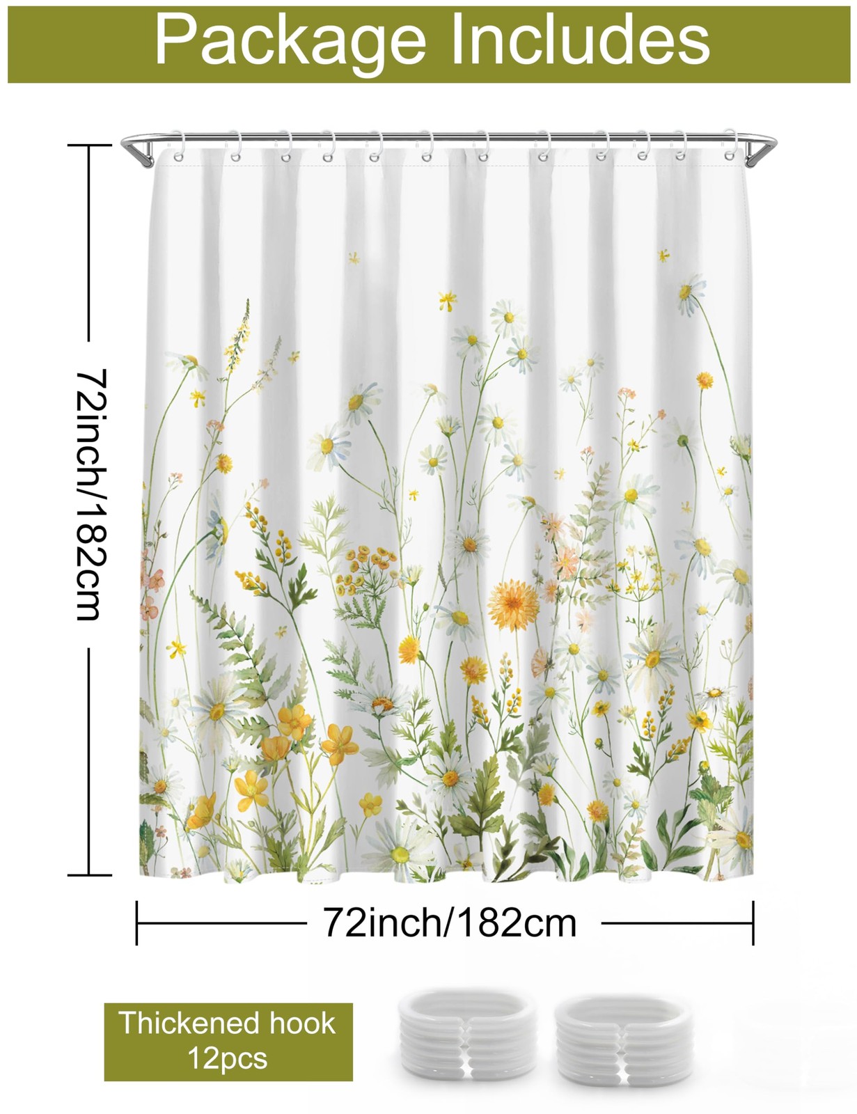 Custom Printed Bath Curtain — custom printed polyester bath curtain detail view