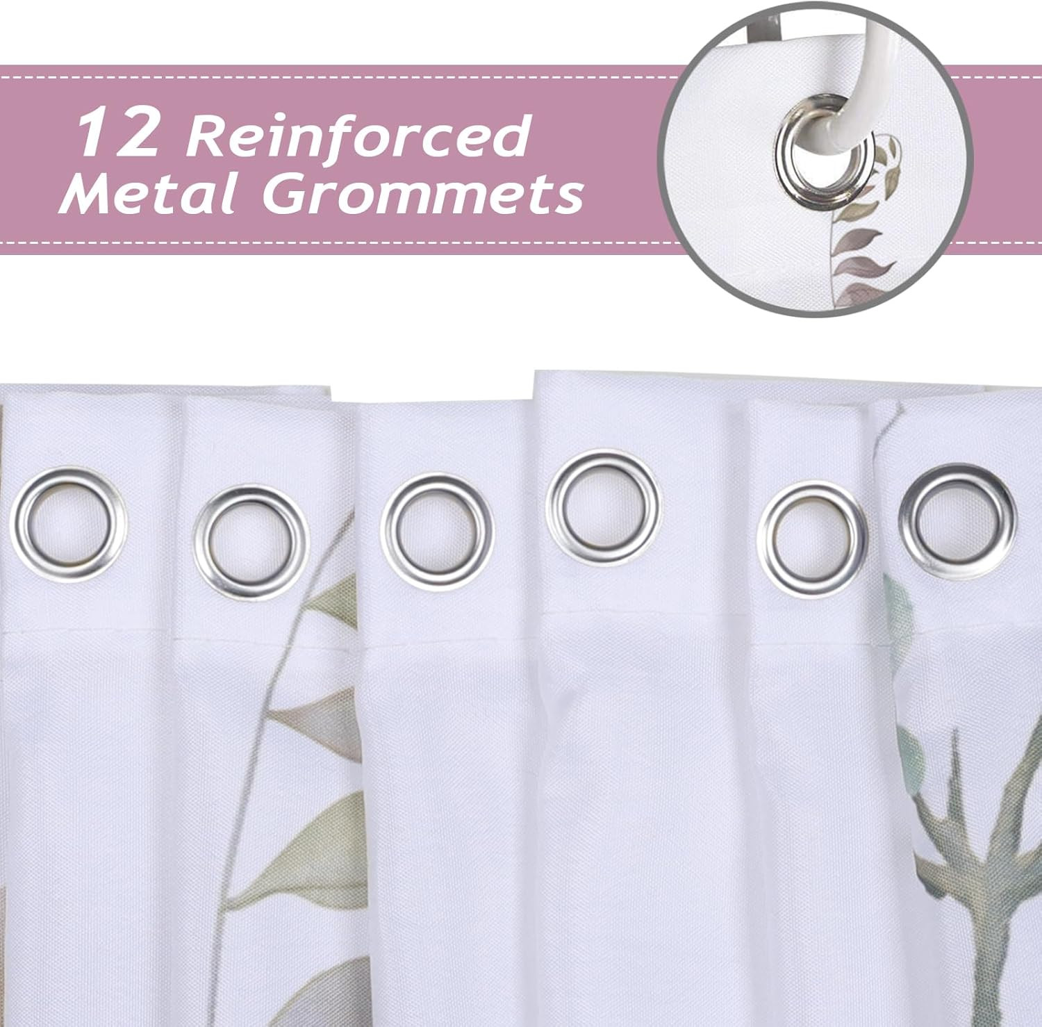 Custom Printed Bath Curtain — custom printed polyester bath curtain detail view
