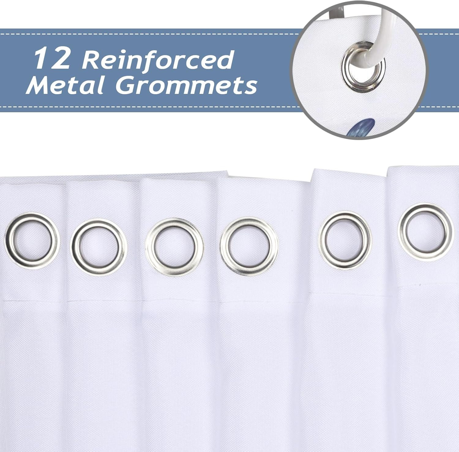 Custom Printed Bath Curtain — custom printed polyester bath curtain detail view