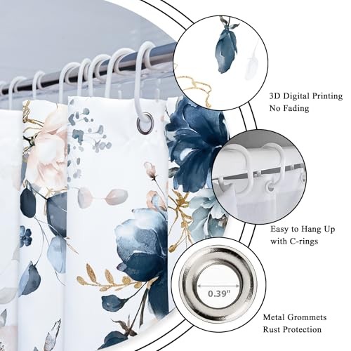 Custom Printed Bath Curtain — custom printed polyester bath curtain detail view