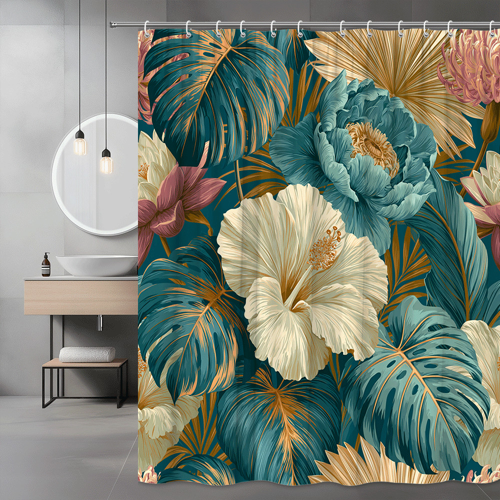 Custom Printed Bath Curtain — custom printed polyester bath curtain