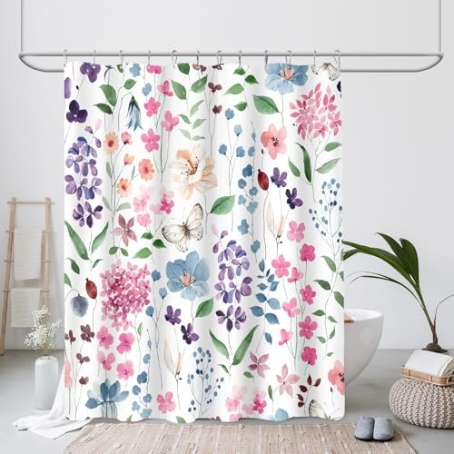 Custom Printed Bath Curtain — custom printed polyester bath curtain detail view