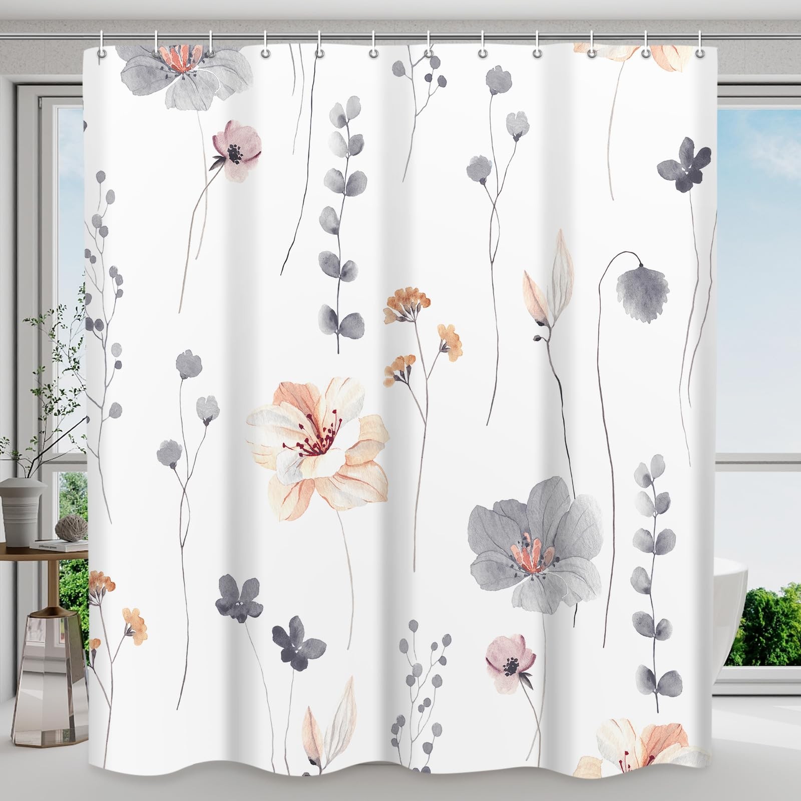 Custom Printed Bath Curtain — custom printed polyester bath curtain