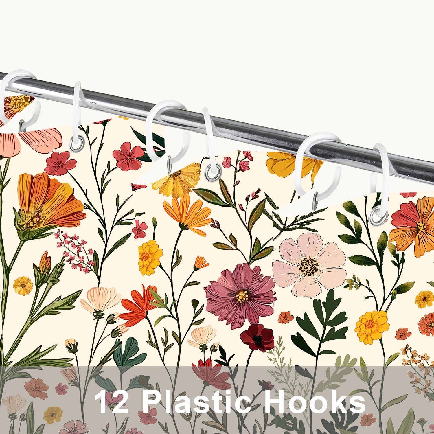 Custom Printed Bath Curtain — custom printed polyester bath curtain detail view