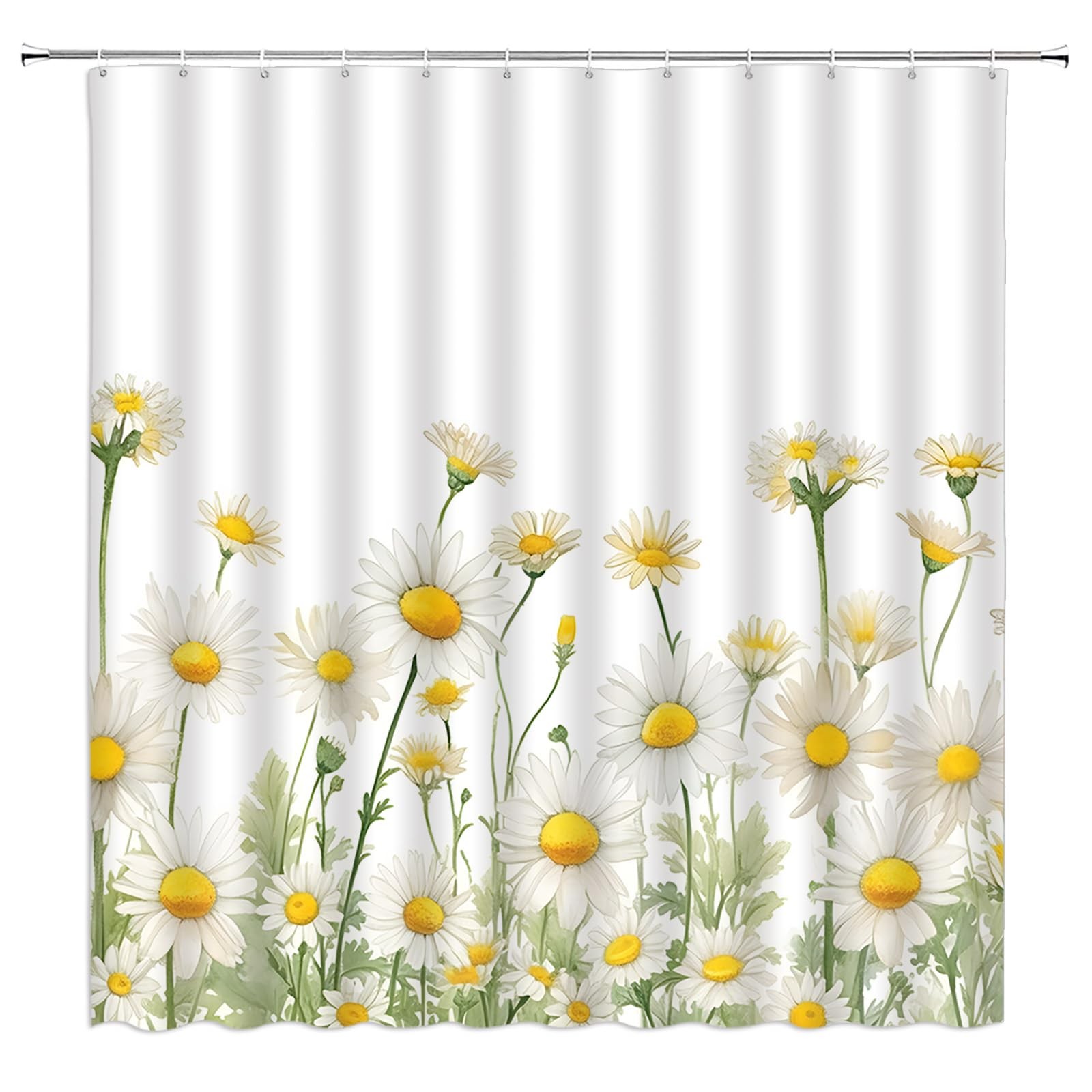 Custom Printed Bath Curtain — custom printed polyester bath curtain detail view