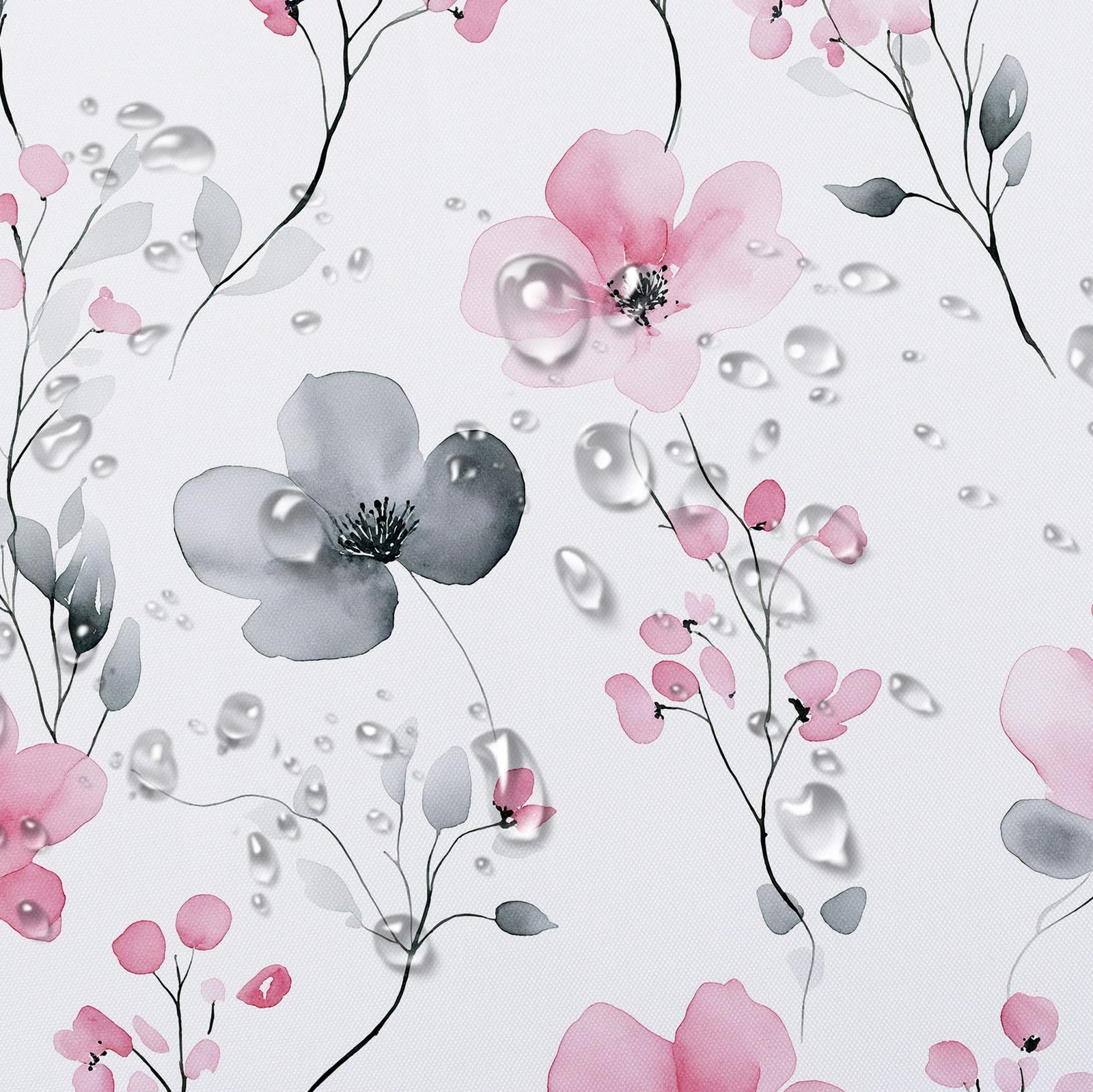Custom Printed Bath Curtain — custom printed polyester bath curtain detail view