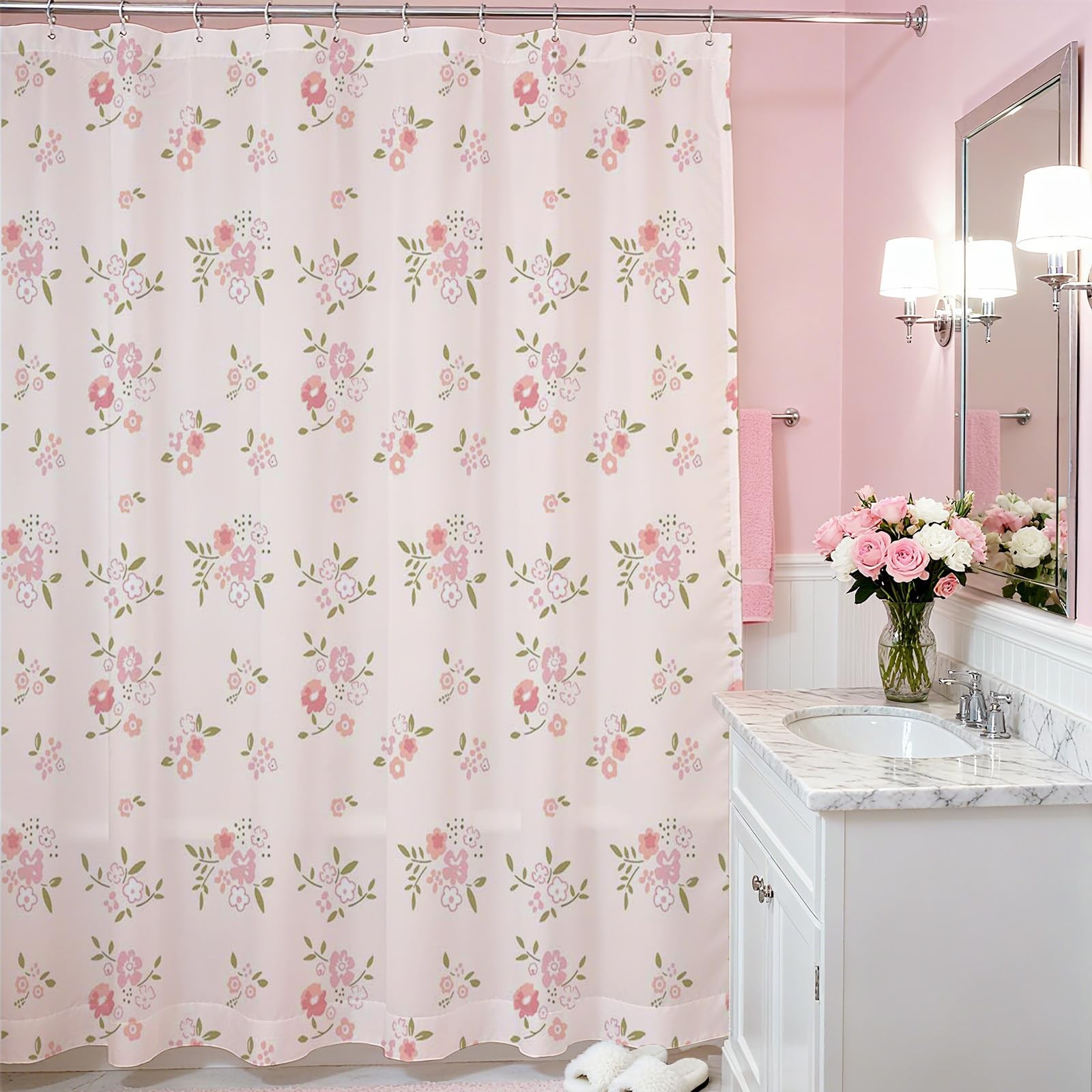 Custom Printed Bath Curtain — custom printed polyester bath curtain detail view