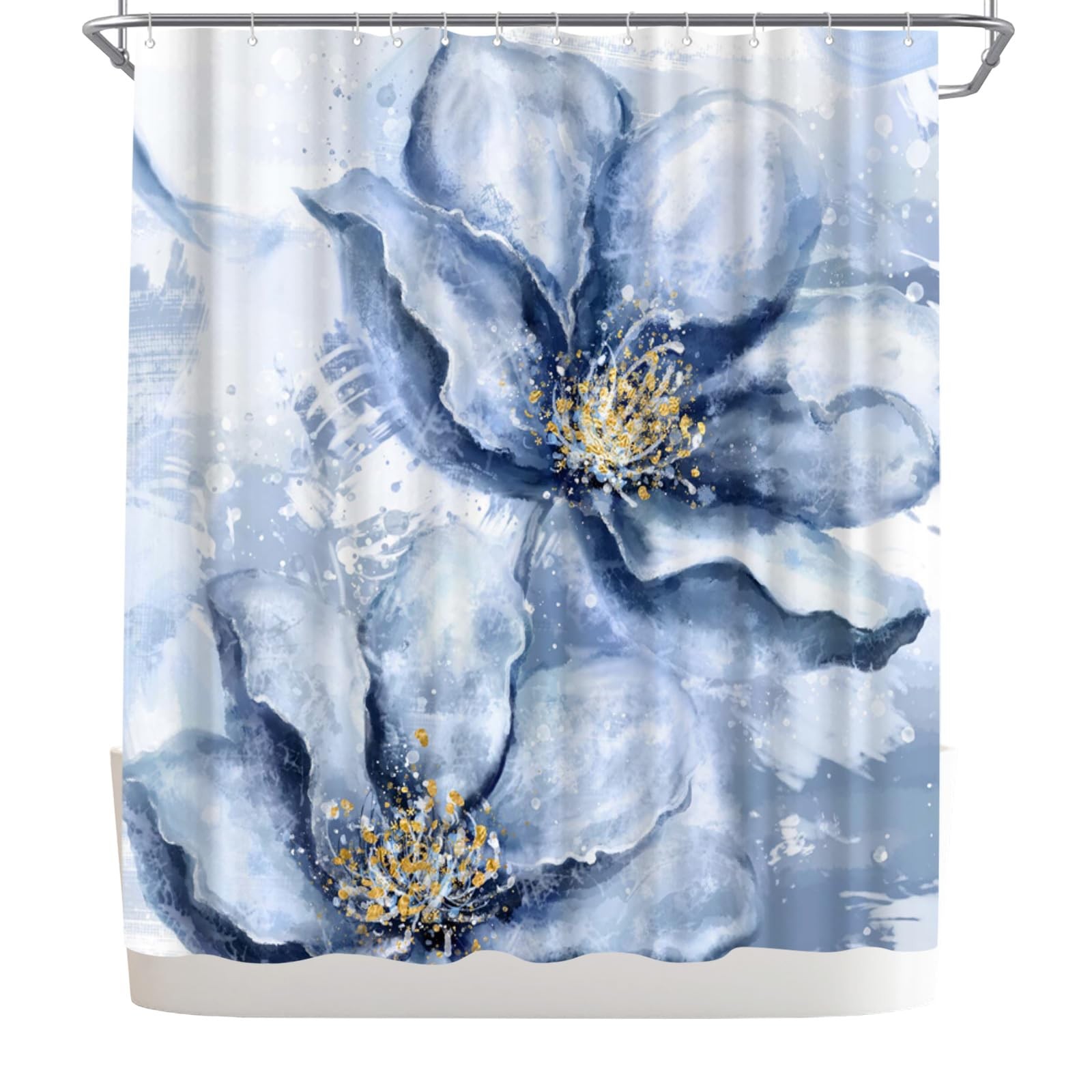 Custom Printed Bath Curtain — custom printed polyester bath curtain detail view