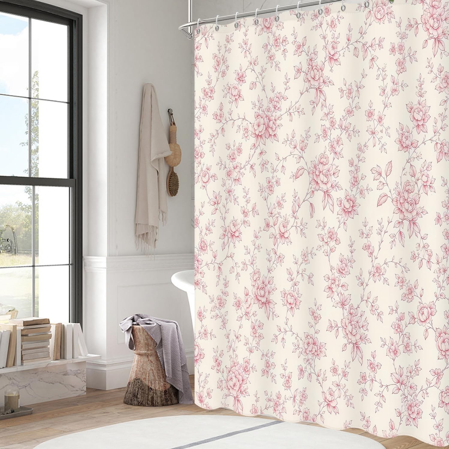 Custom Printed Bath Curtain — custom printed polyester bath curtain detail view