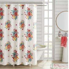 The Pioneer Woman Multi-color Floral Cotton Polyester Shower Curtain, 72 in x 72 — custom printed polyester bath curtain