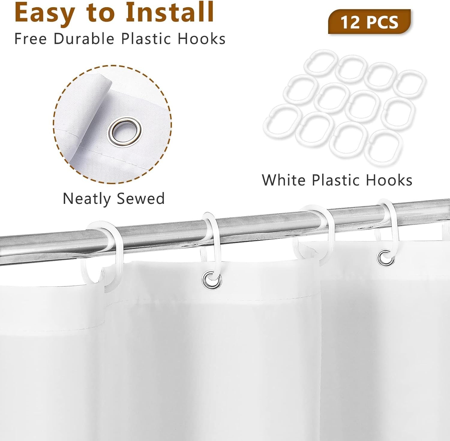 Custom Printed Bath Curtain — custom printed polyester bath curtain detail view