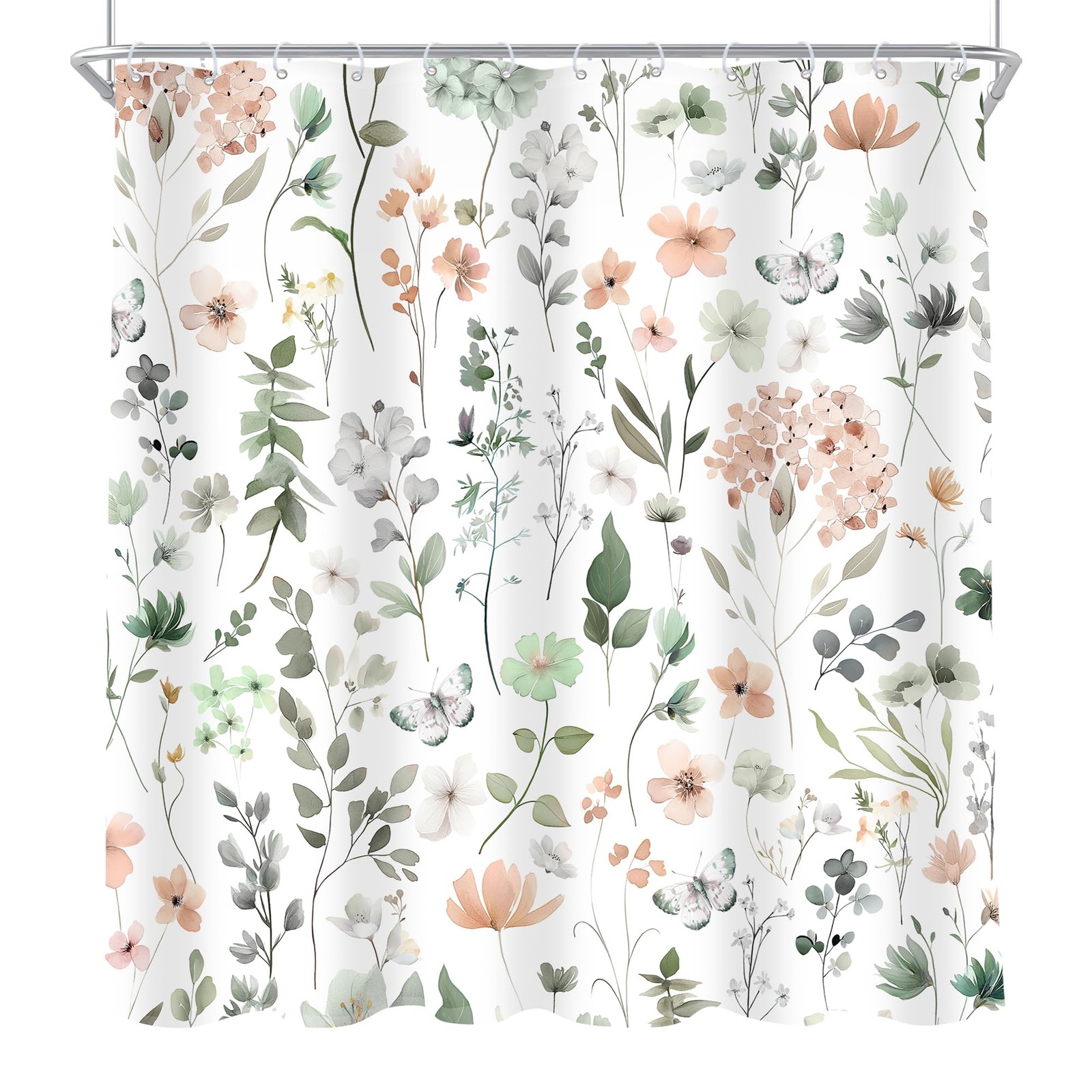 Custom Printed Bath Curtain — custom printed polyester bath curtain detail view