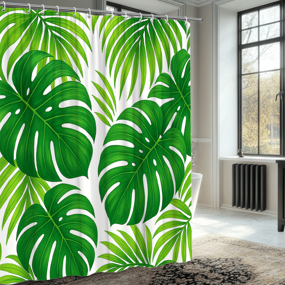 Custom Printed Bath Curtain — custom printed polyester bath curtain detail view
