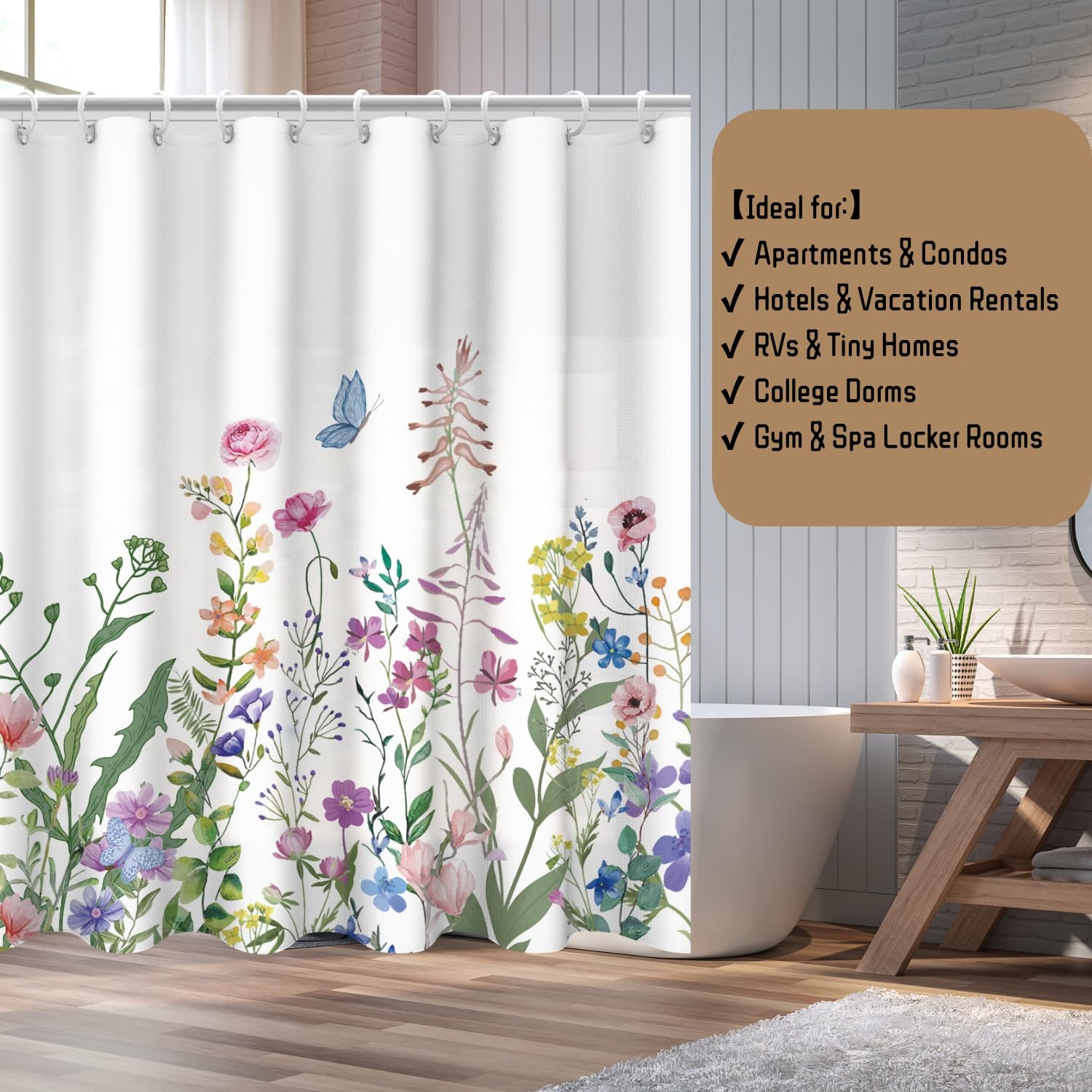 Custom Printed Bath Curtain — custom printed polyester bath curtain detail view