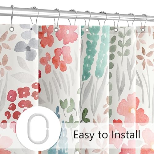 Custom Printed Bath Curtain — custom printed polyester bath curtain detail view