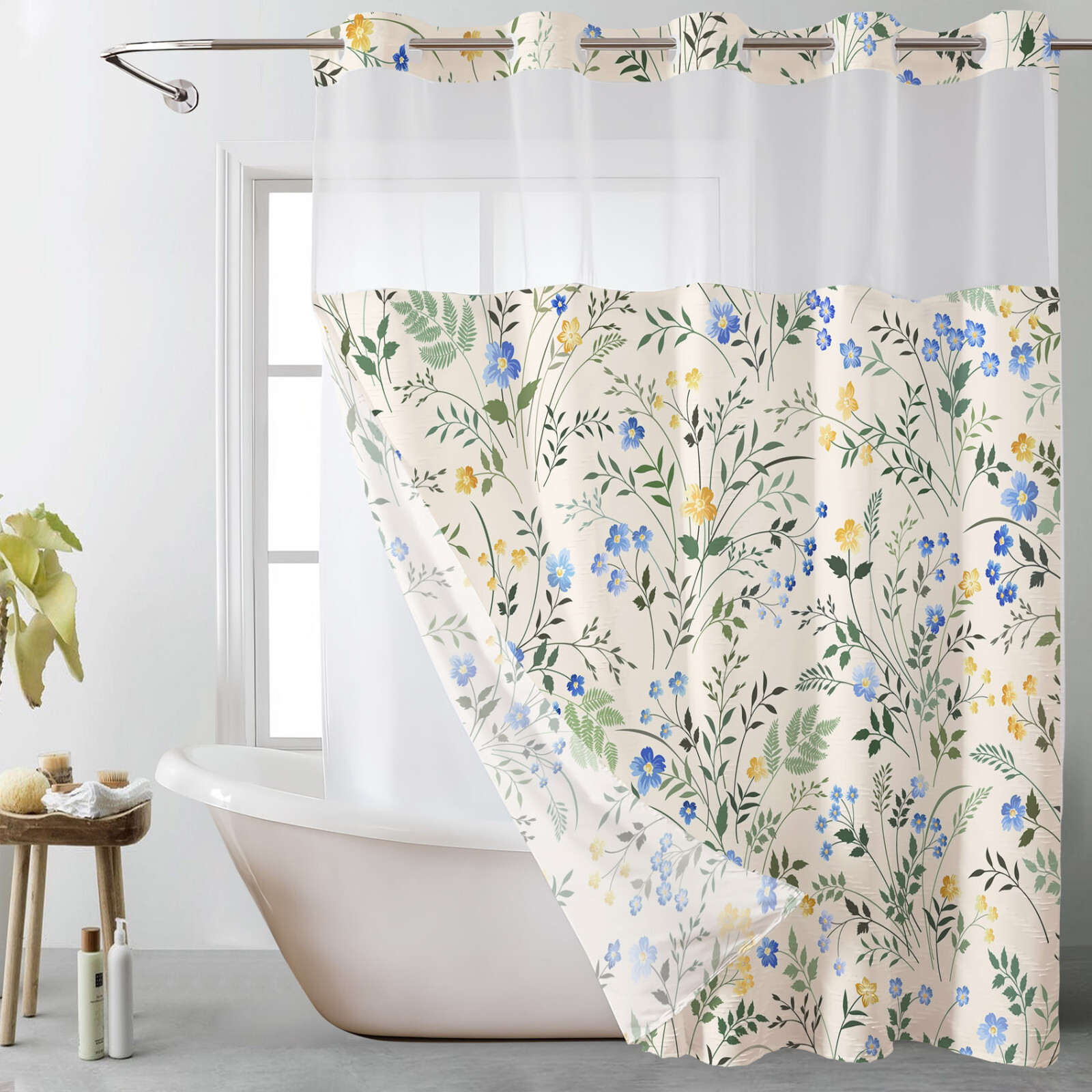 Custom Printed Bath Curtain — custom printed polyester bath curtain detail view