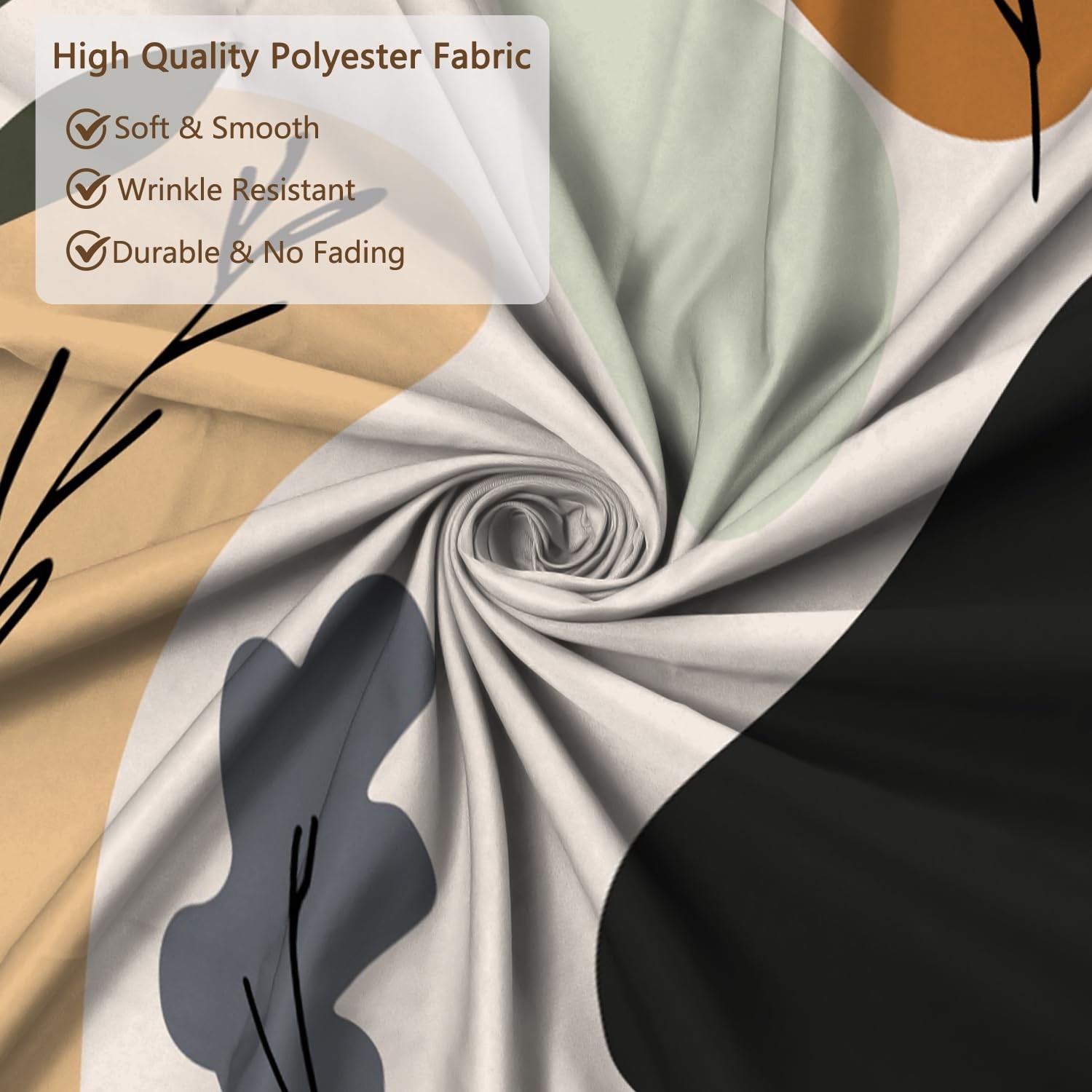 Custom Printed Bath Curtain — custom printed polyester bath curtain detail view