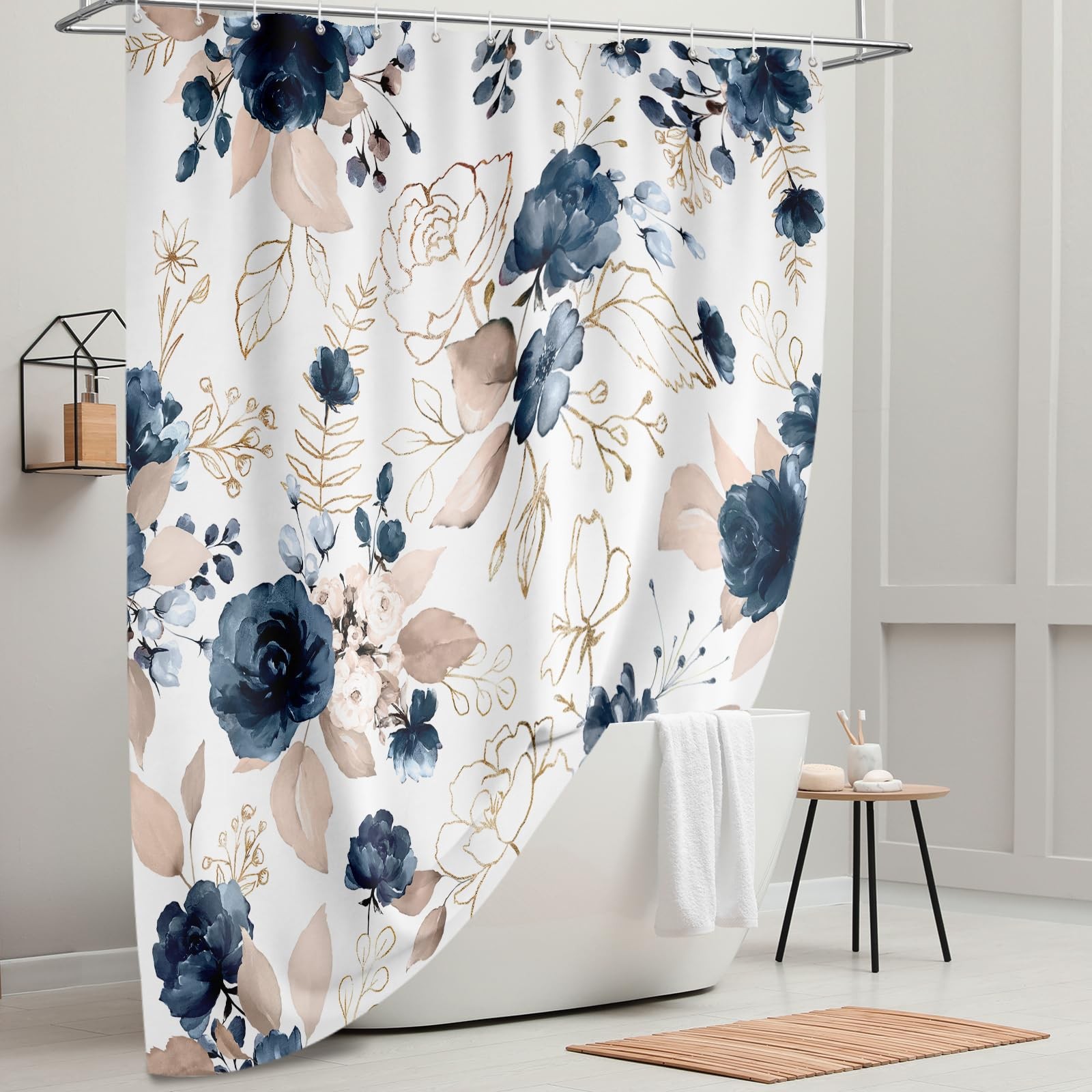 Custom Printed Bath Curtain — custom printed polyester bath curtain detail view