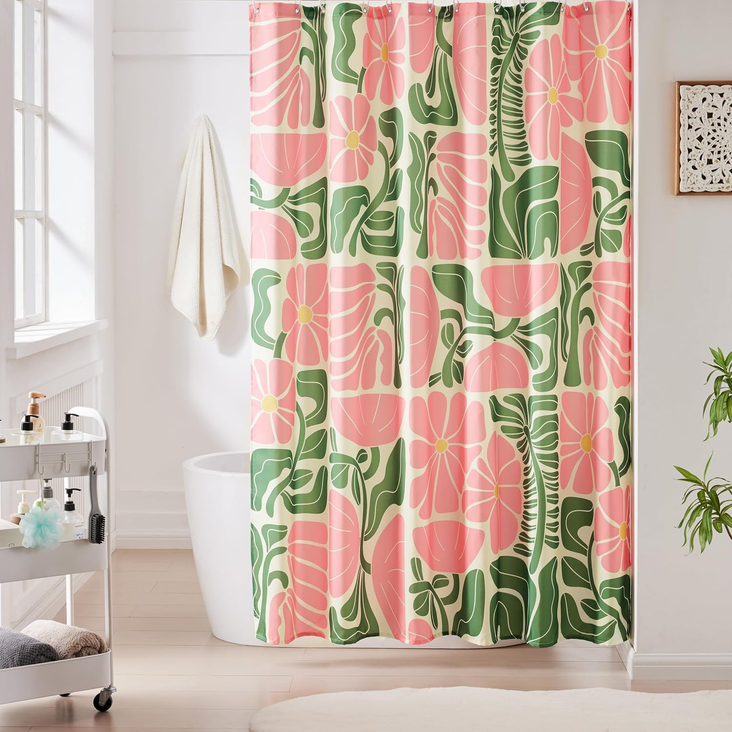 Custom Printed Bath Curtain — custom printed polyester bath curtain detail view