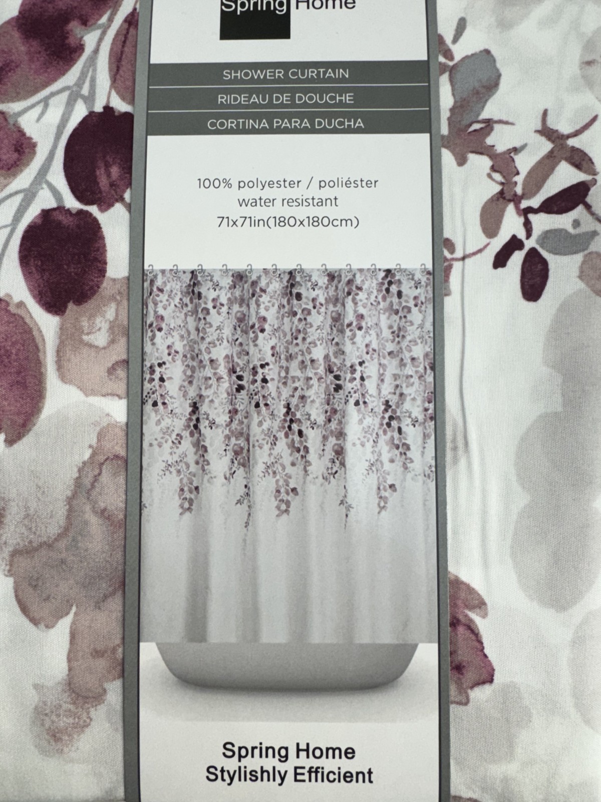 Custom Printed Bath Curtain — custom printed polyester bath curtain detail view