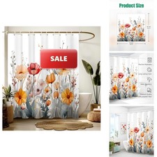Stanoha Shower Curtain 72x72 Inch Wildflower Waterproof Washable Bathroom Stall — custom printed polyester bath curtain