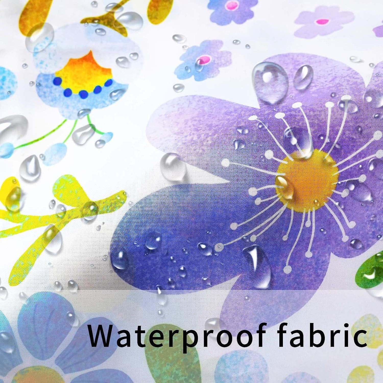 Custom Printed Bath Curtain — custom printed polyester bath curtain detail view
