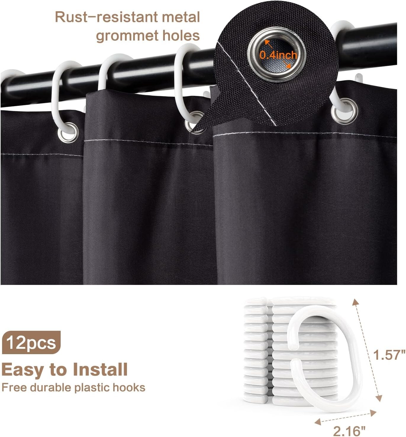 Custom Printed Bath Curtain — custom printed polyester bath curtain detail view