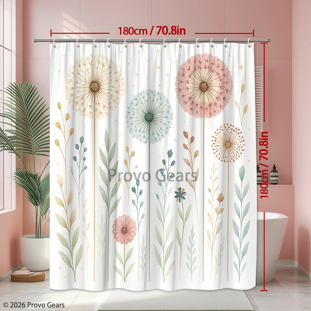 Custom Printed Bath Curtain — custom printed polyester bath curtain detail view