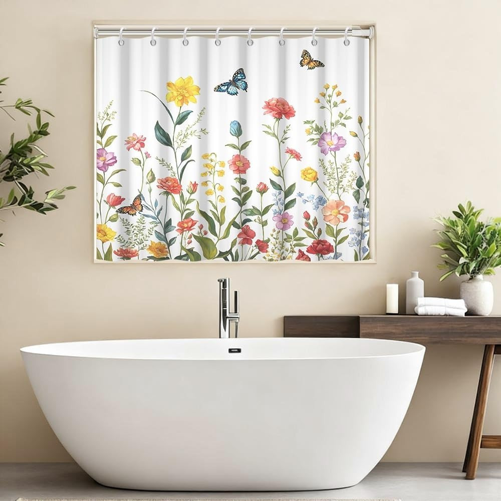 Custom Printed Bath Curtain — custom printed polyester bath curtain detail view