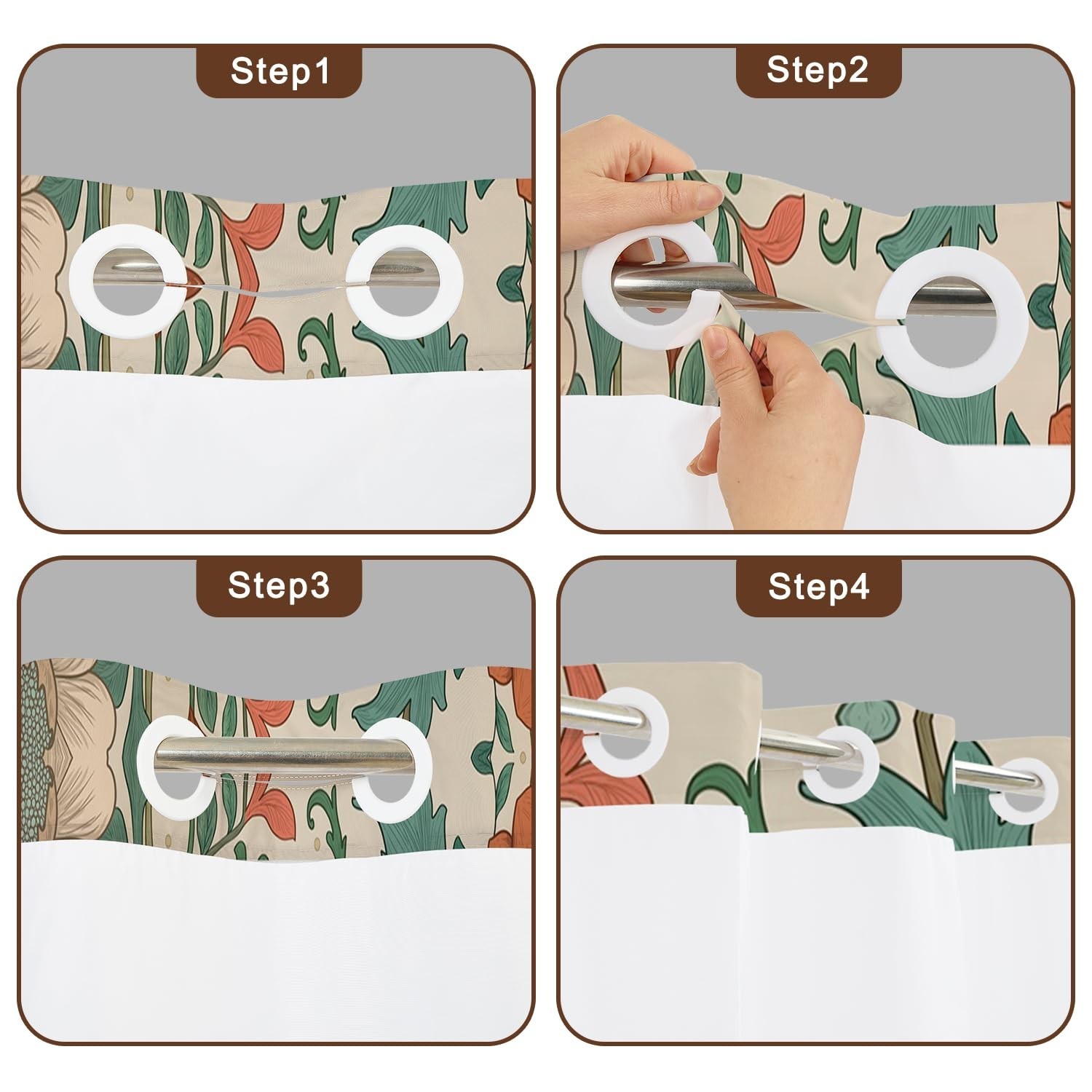 Custom Printed Bath Curtain — custom printed polyester bath curtain detail view