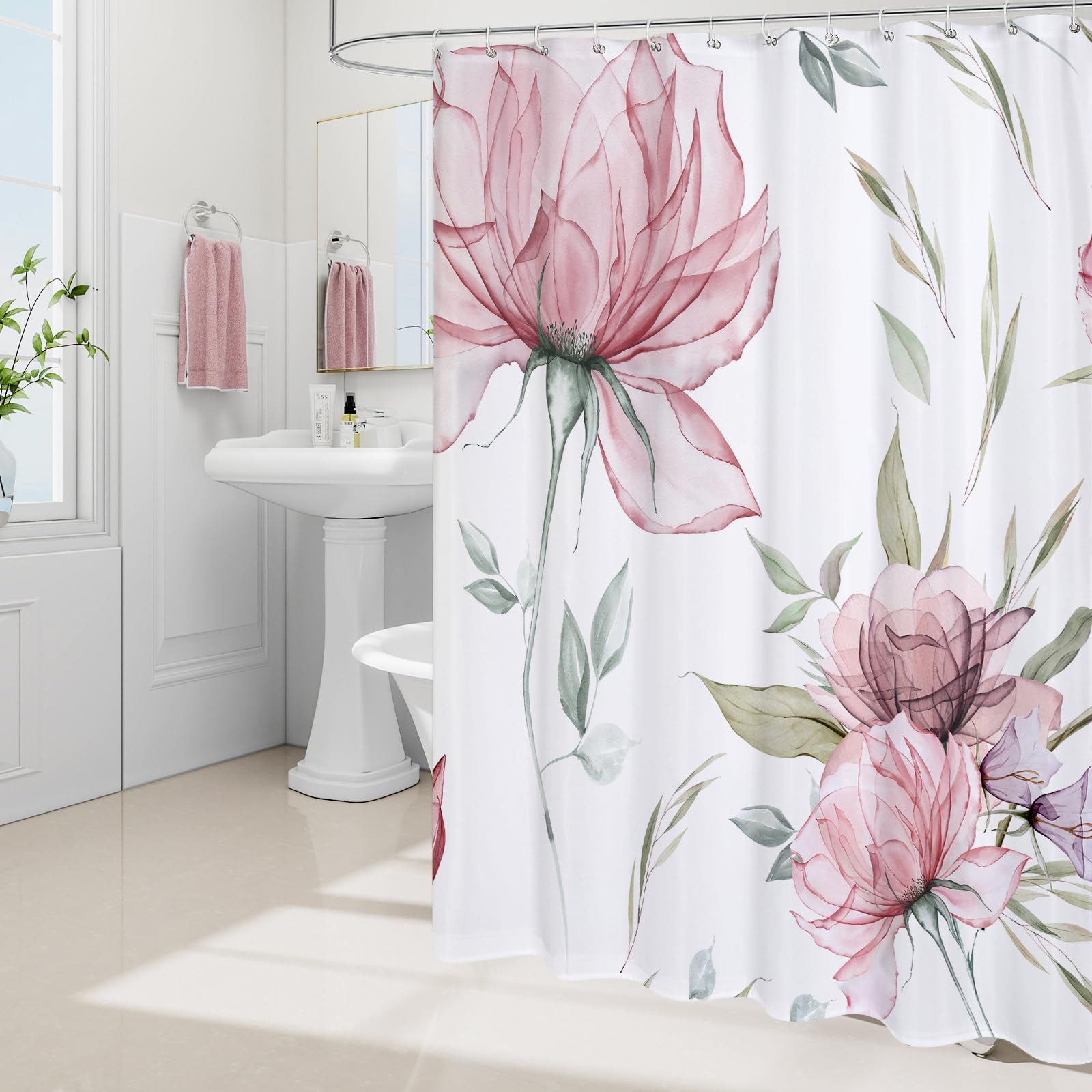 Custom Printed Bath Curtain — custom printed polyester bath curtain detail view