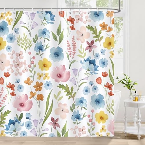 Custom Printed Bath Curtain — custom printed polyester bath curtain detail view