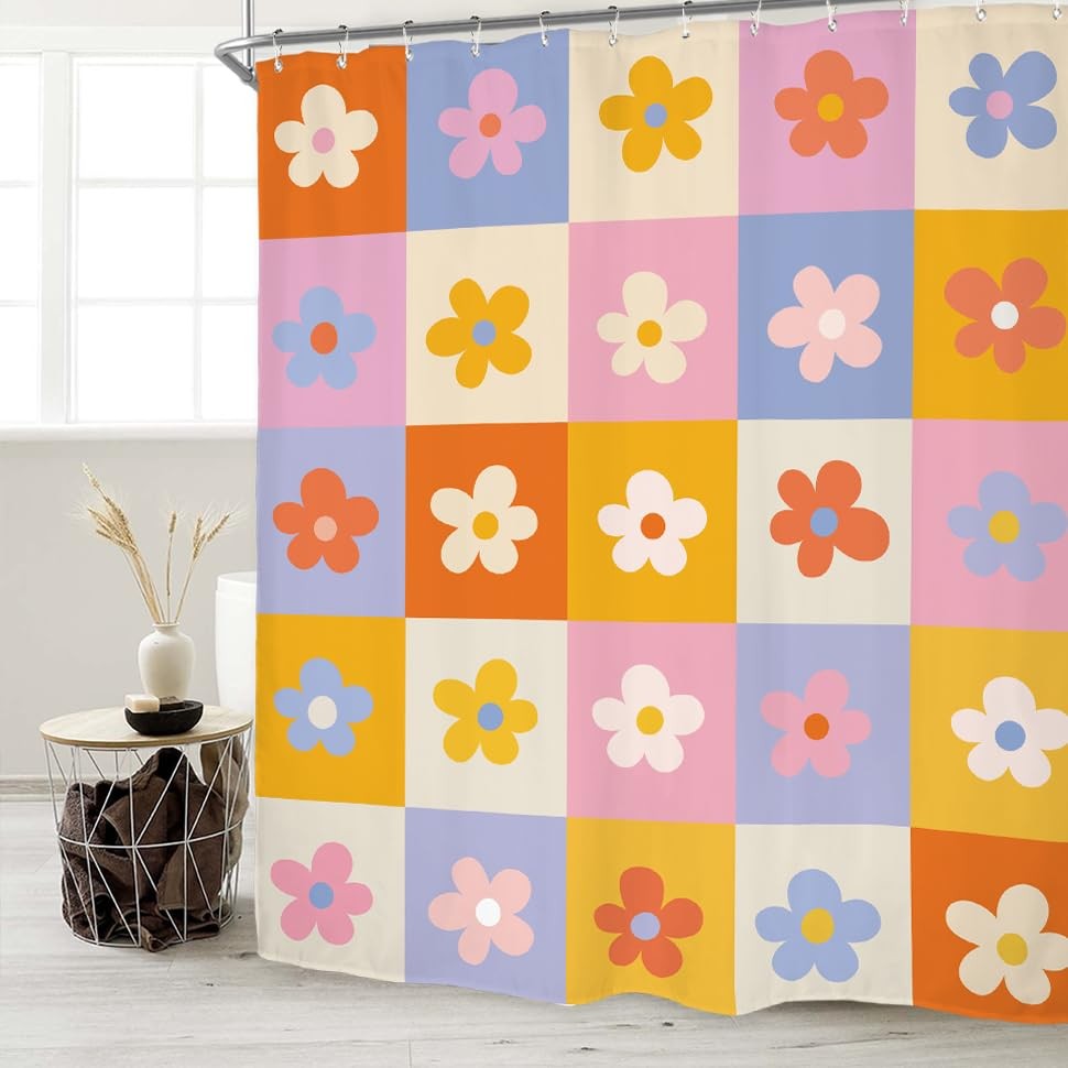 Custom Printed Bath Curtain — custom printed polyester bath curtain detail view