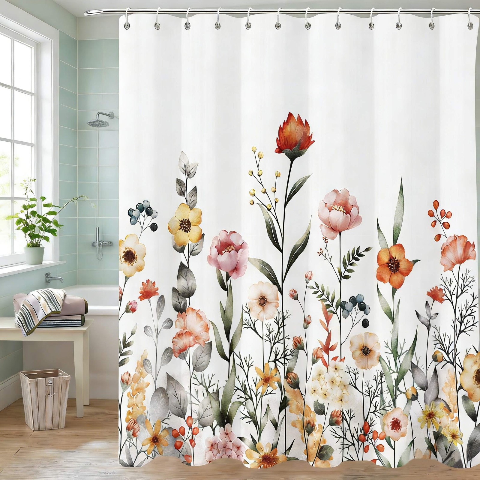 Custom Printed Bath Curtain — custom printed polyester bath curtain