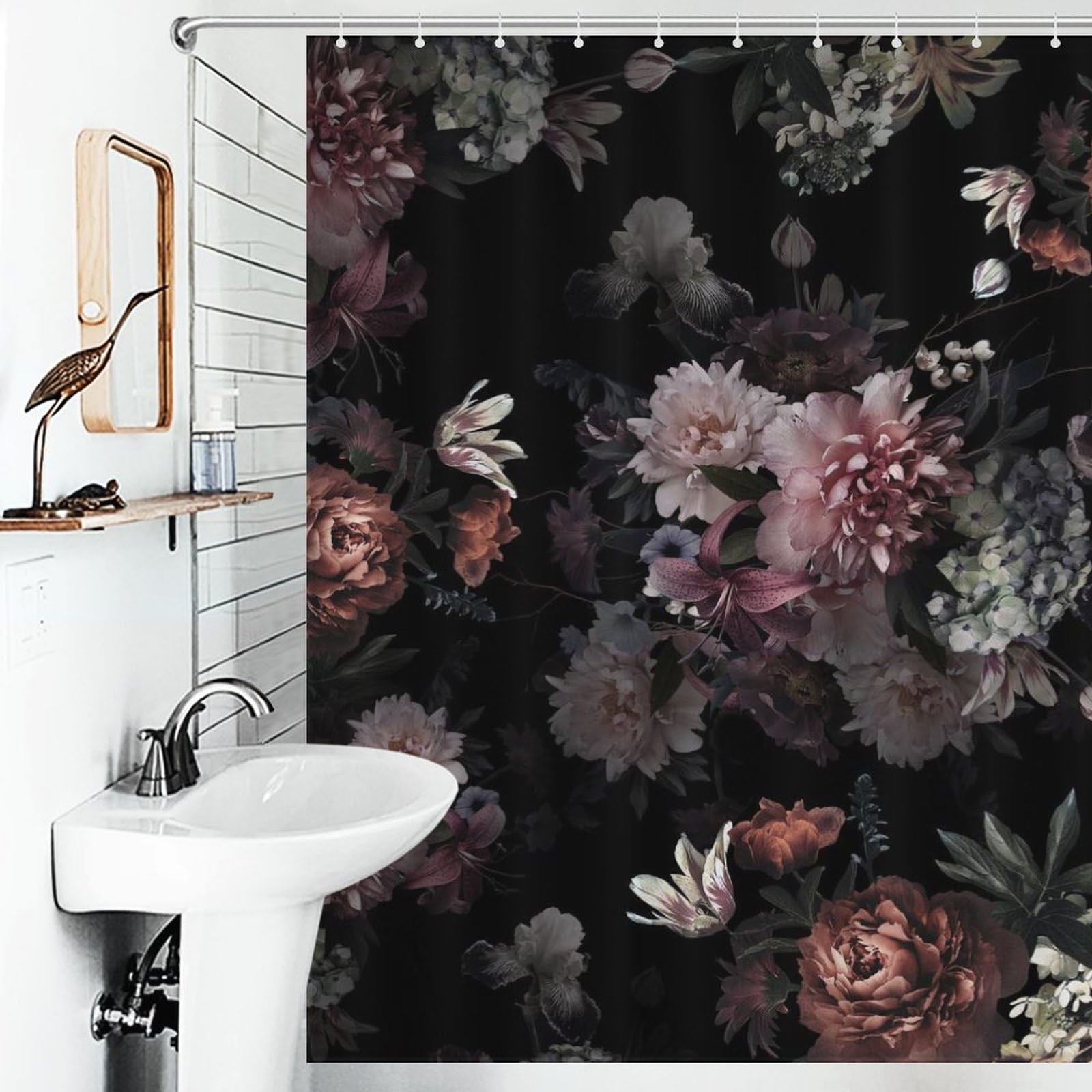 Custom Printed Bath Curtain — custom printed polyester bath curtain detail view