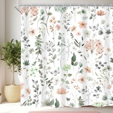 Cute Floral Shower Curtain,Sage Green Flower 72"W x 72"L (Pack of 1) A1-green — custom printed polyester bath curtain