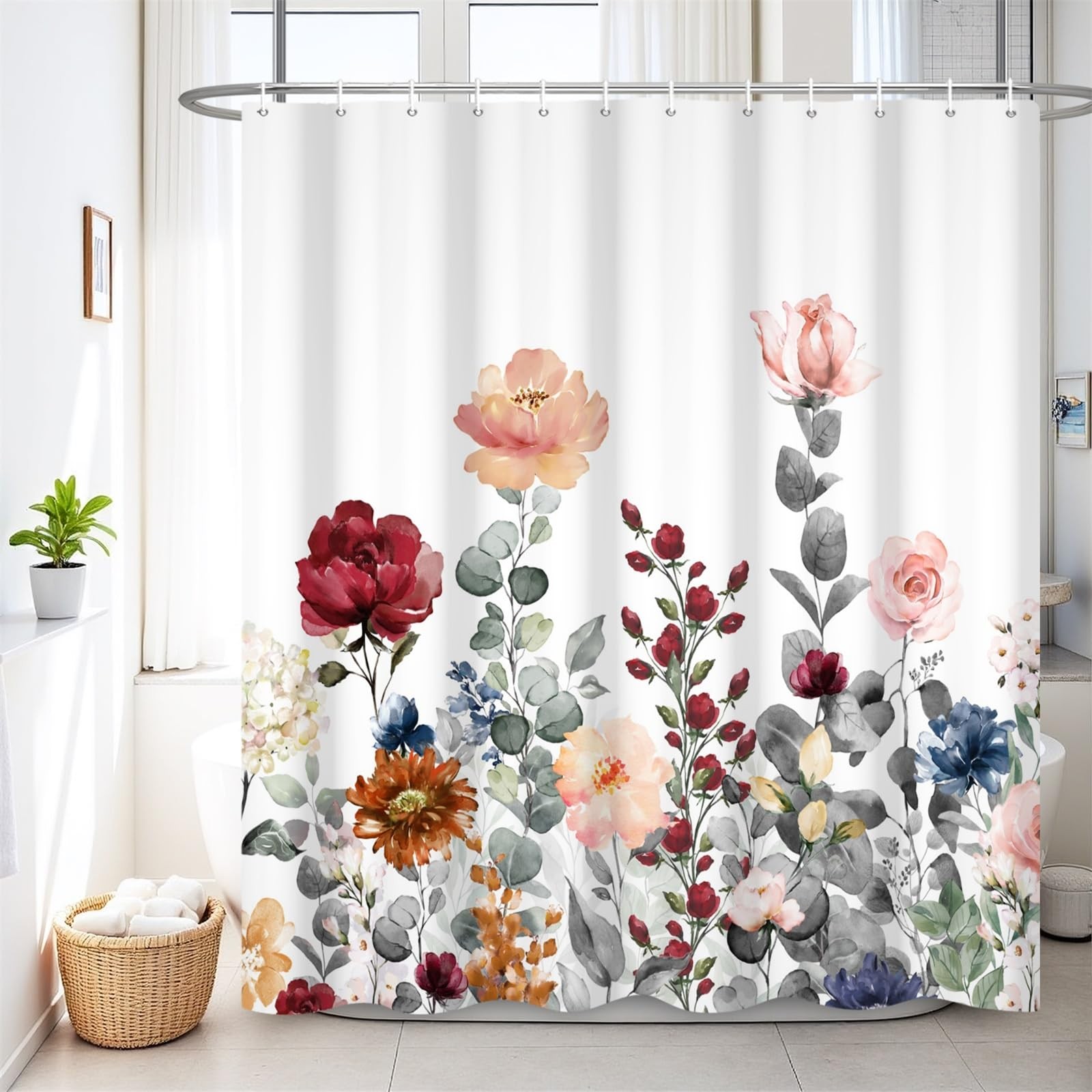Custom Printed Bath Curtain — custom printed polyester bath curtain