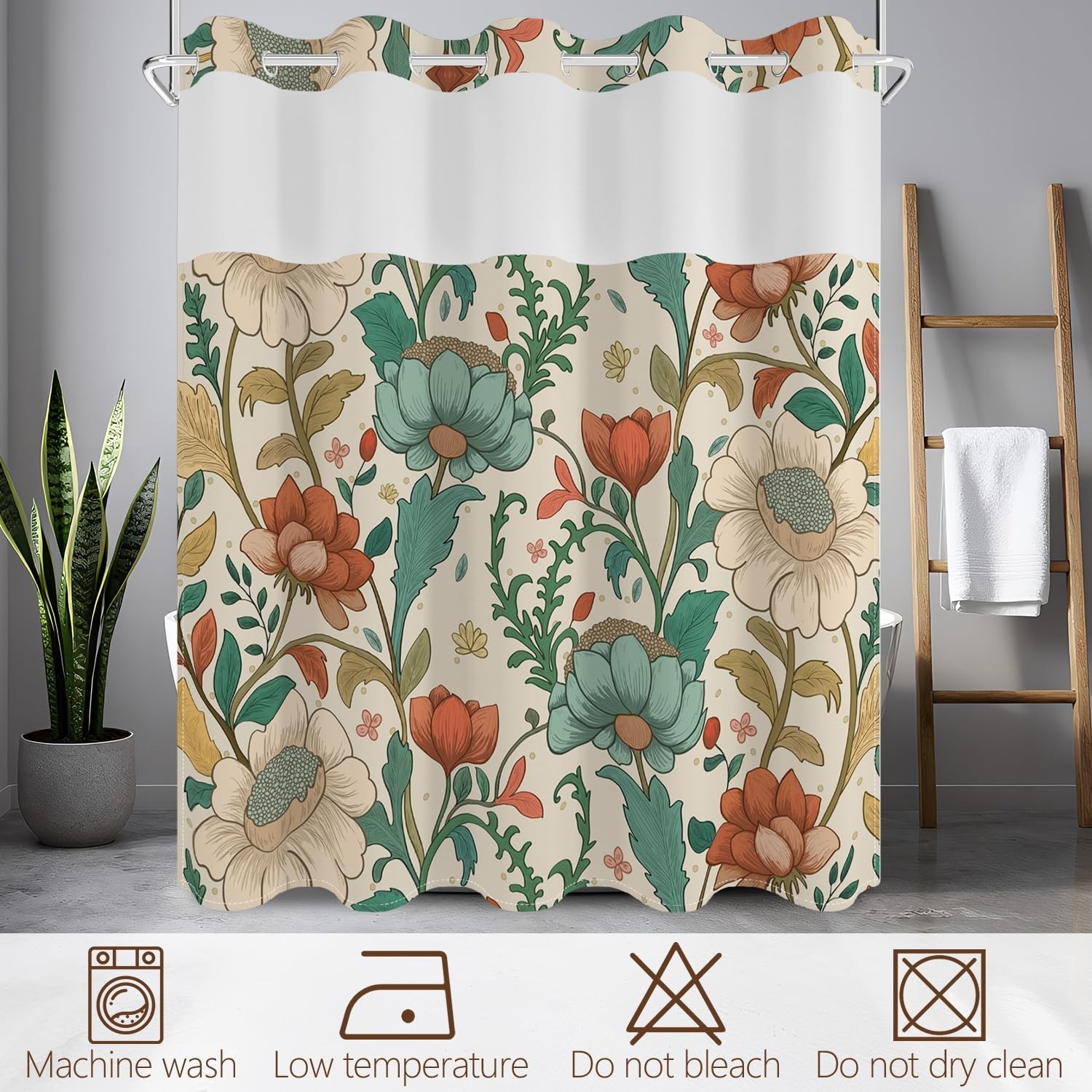 Custom Printed Bath Curtain — custom printed polyester bath curtain detail view