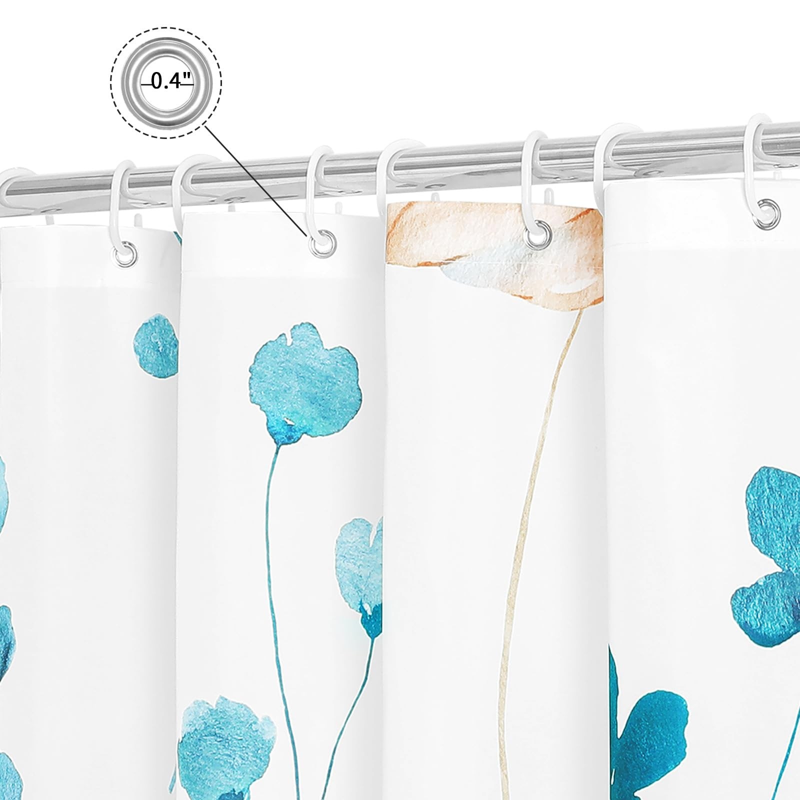 Custom Printed Bath Curtain — custom printed polyester bath curtain detail view