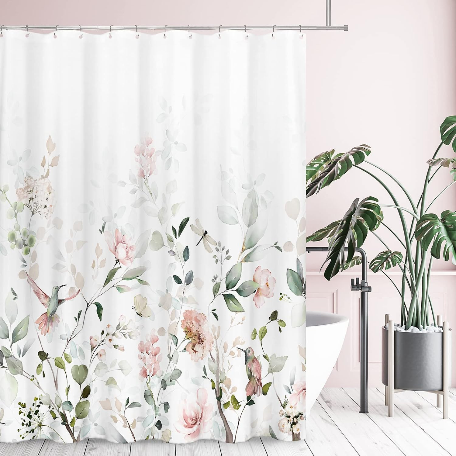 Custom Printed Bath Curtain — custom printed polyester bath curtain detail view