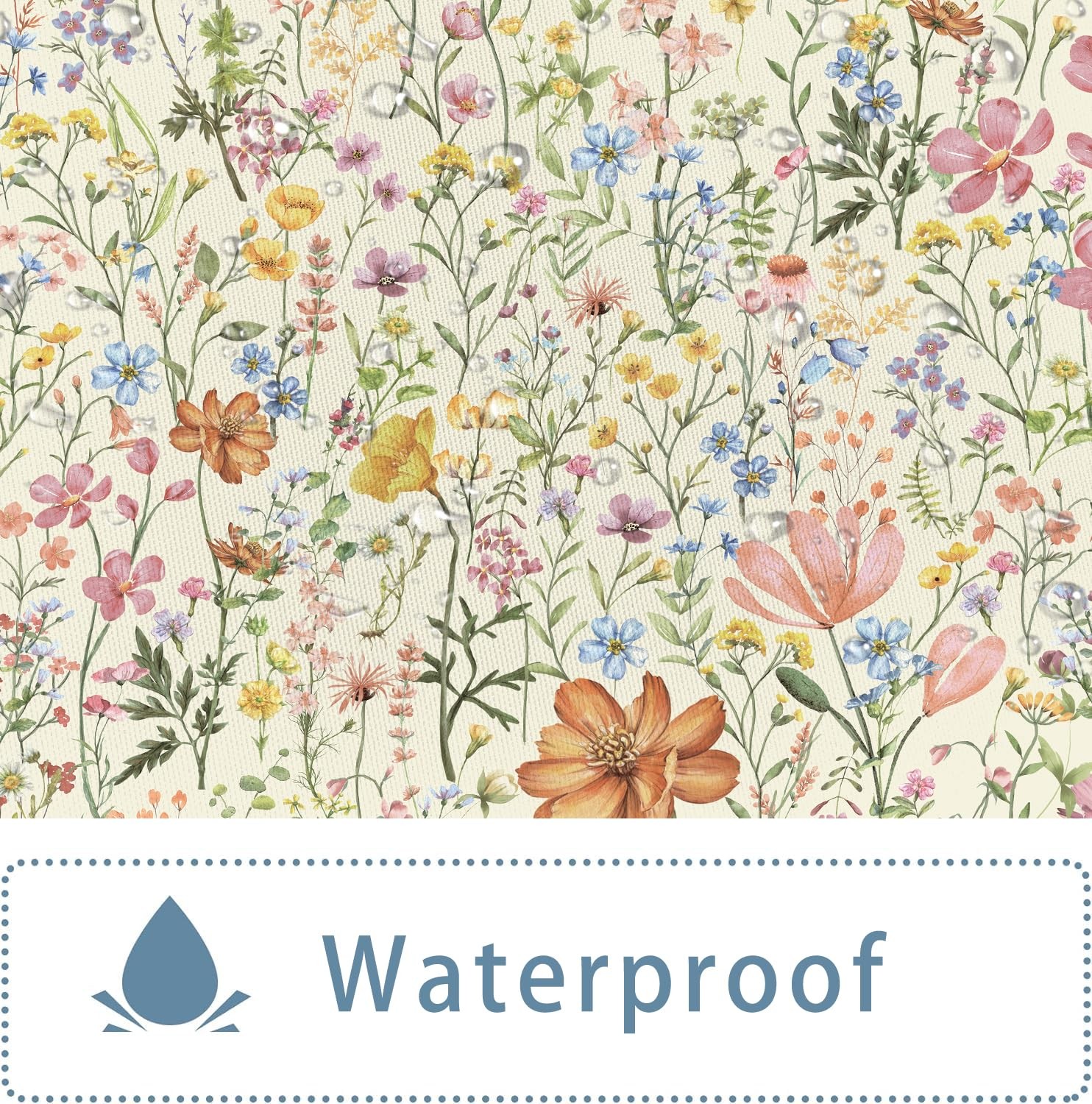 Custom Printed Bath Curtain — custom printed polyester bath curtain detail view