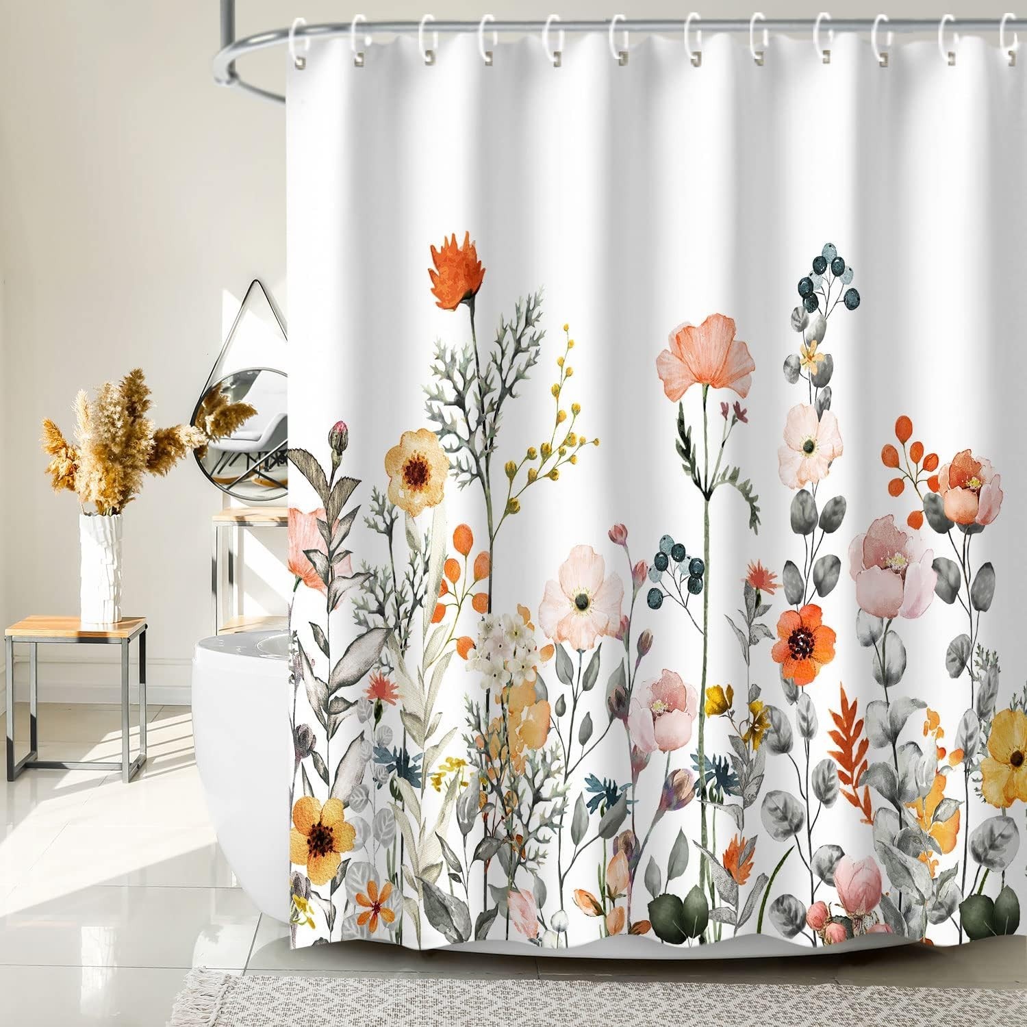 Custom Printed Bath Curtain — custom printed polyester bath curtain detail view