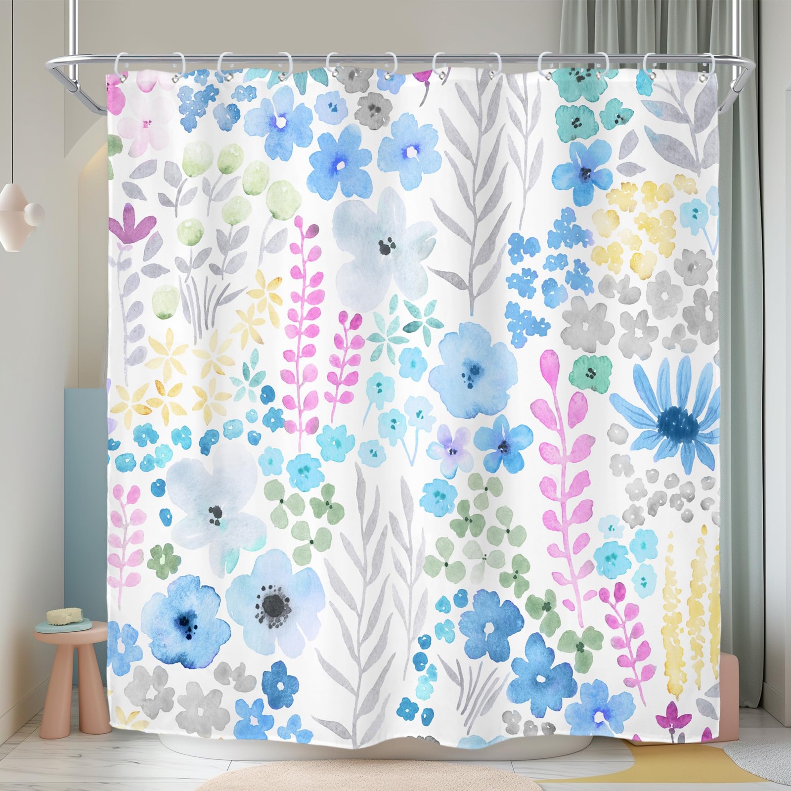 Custom Printed Bath Curtain — custom printed polyester bath curtain