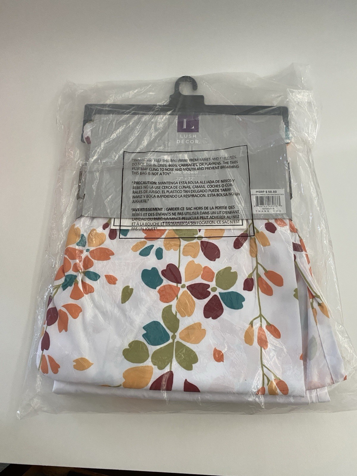 Custom Printed Bath Curtain — custom printed polyester bath curtain detail view