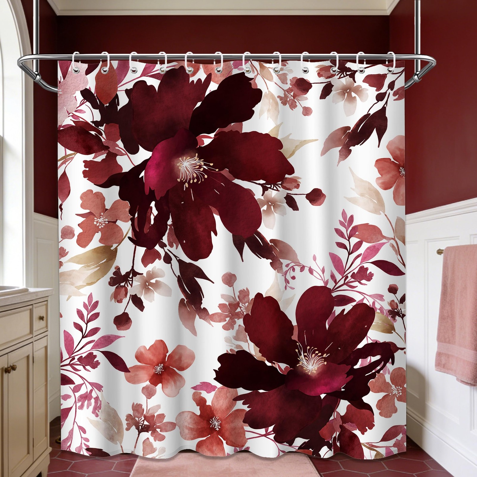 Custom Printed Bath Curtain — custom printed polyester bath curtain
