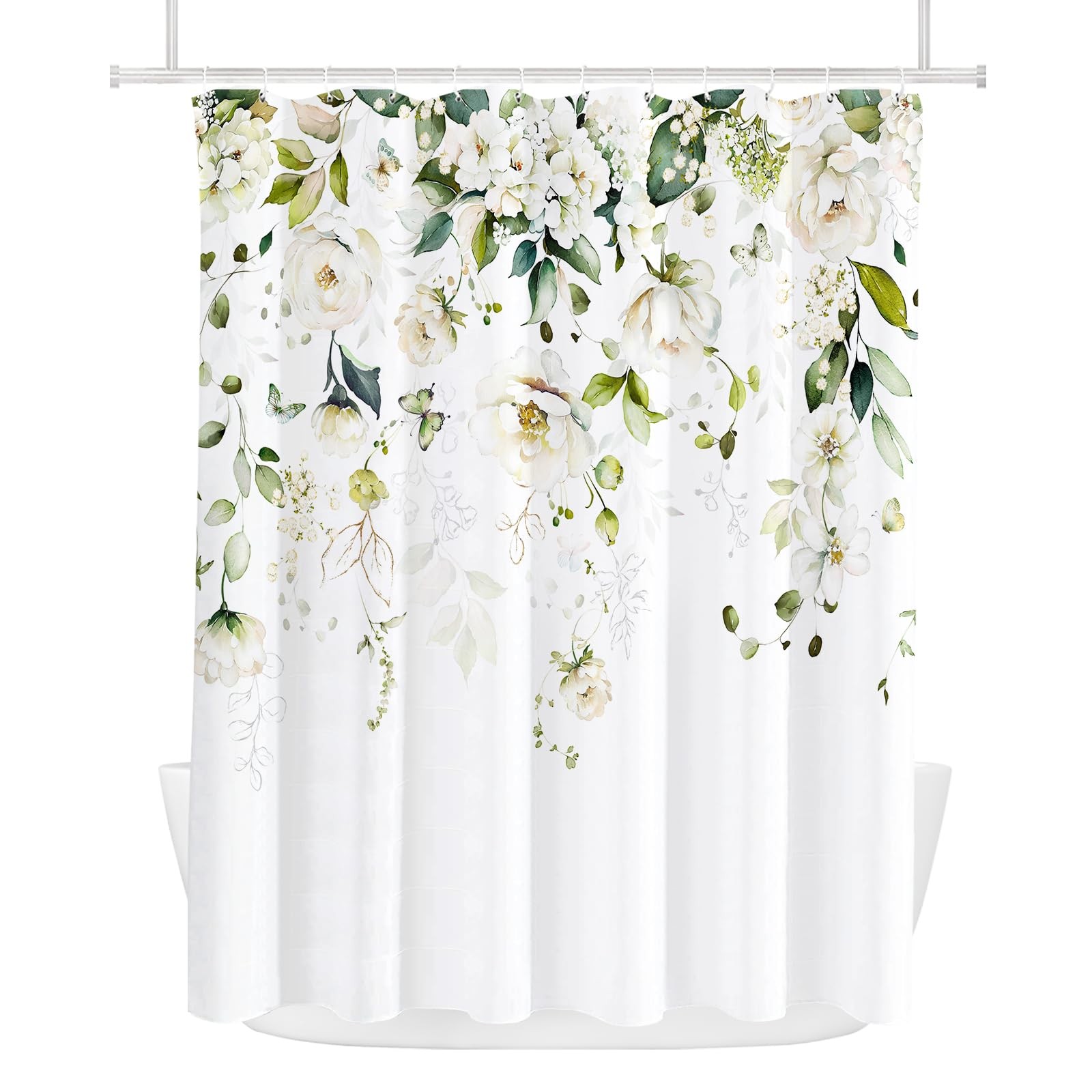 Custom Printed Bath Curtain — custom printed polyester bath curtain detail view