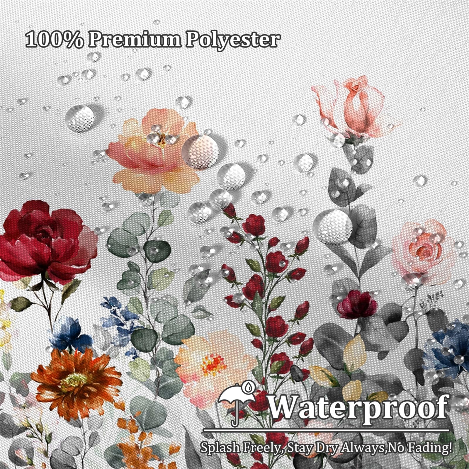 Custom Printed Bath Curtain — custom printed polyester bath curtain detail view