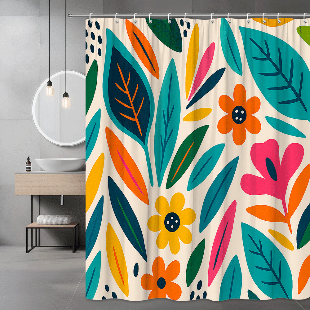 Custom Printed Bath Curtain — custom printed polyester bath curtain