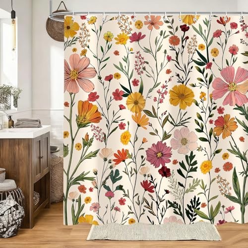 Custom Printed Bath Curtain — custom printed polyester bath curtain detail view